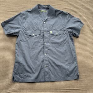 Huckberry Seager Co Shirt‎ Mens 2XL Blue Short Sleeve Western Workwear Pockets